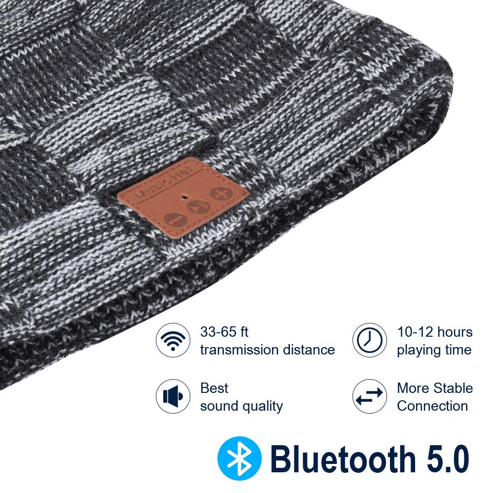 Knox Electronics Bluetooth Beanie - True HD Sound, Upgraded Chip for 10+ Hours, Perfect Music Gift for All Occasions!